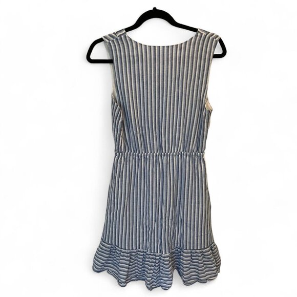 Draper James Womens Blue White Striped Linen Blend Dress Small - Picture 2 of 4